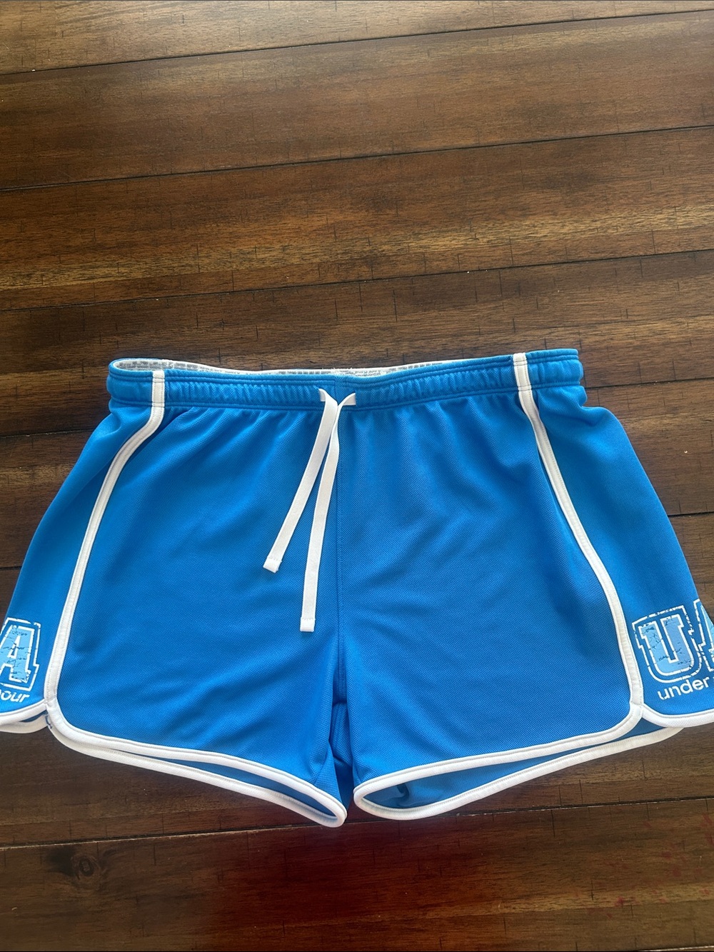 Under Armour Bright Blue Running Shorts with White Trim